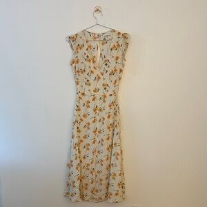 Reformation Cream Dress with Orange Floral Print